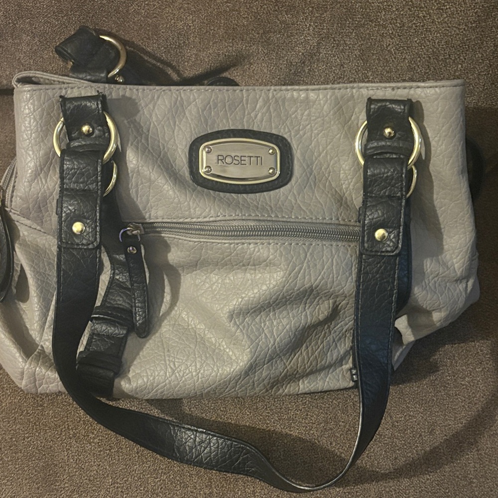 Rosetti Chic Gray and Black Shoulder Bag